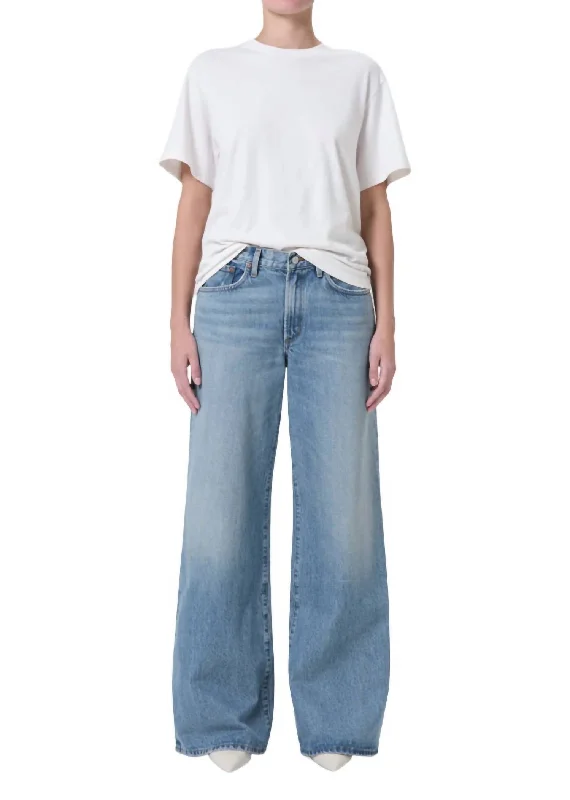 Clara Low Rise Baggy Jeans In Signal