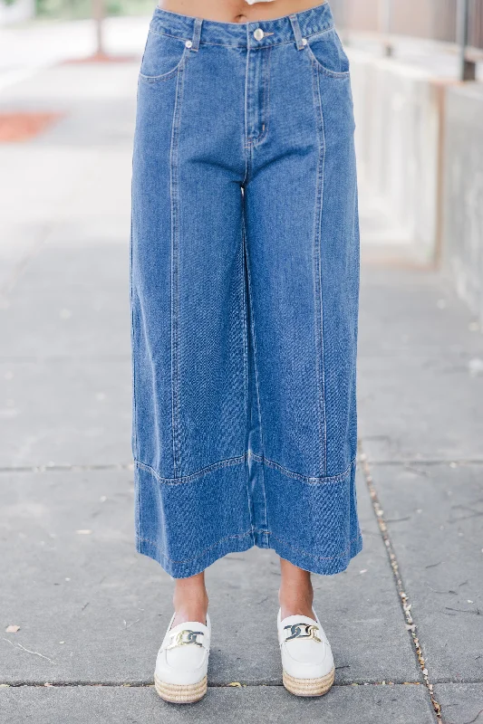 Dreaming Of The Day Medium Wash Wide Leg Jeans