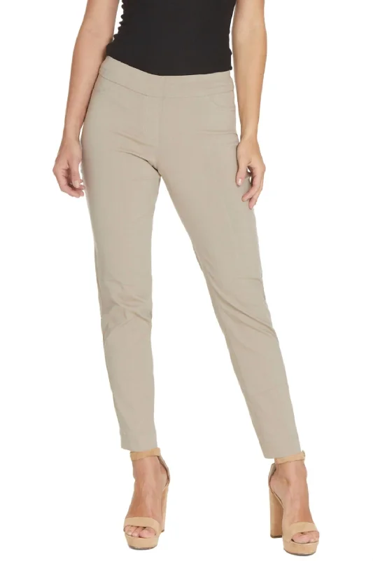 Faux Pocket Ankle Pants In Stone