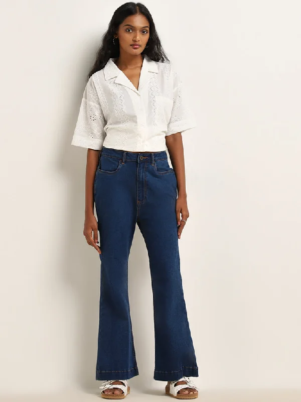 LOV Dark Blue Relaxed - Fit Mid - Rise Jeans