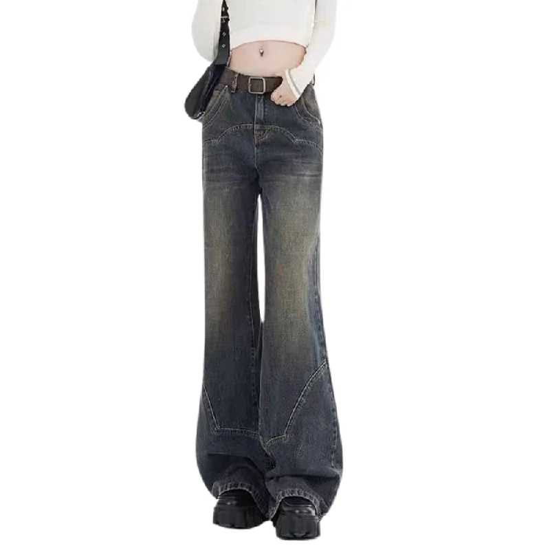 Women's Street Spliced Distressed Jeans