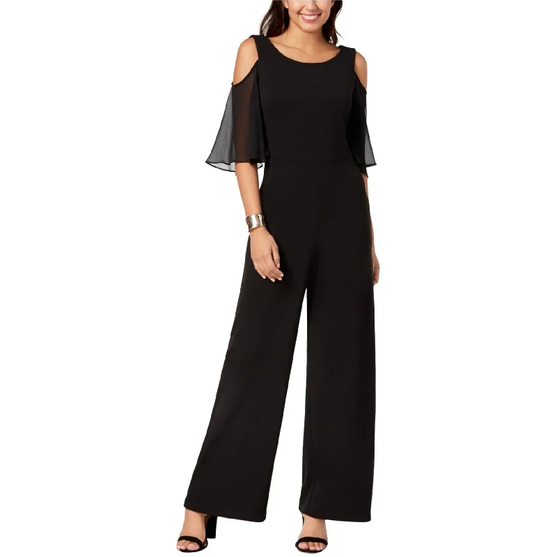 Connected Womens Solid Jumpsuit, Black, 14