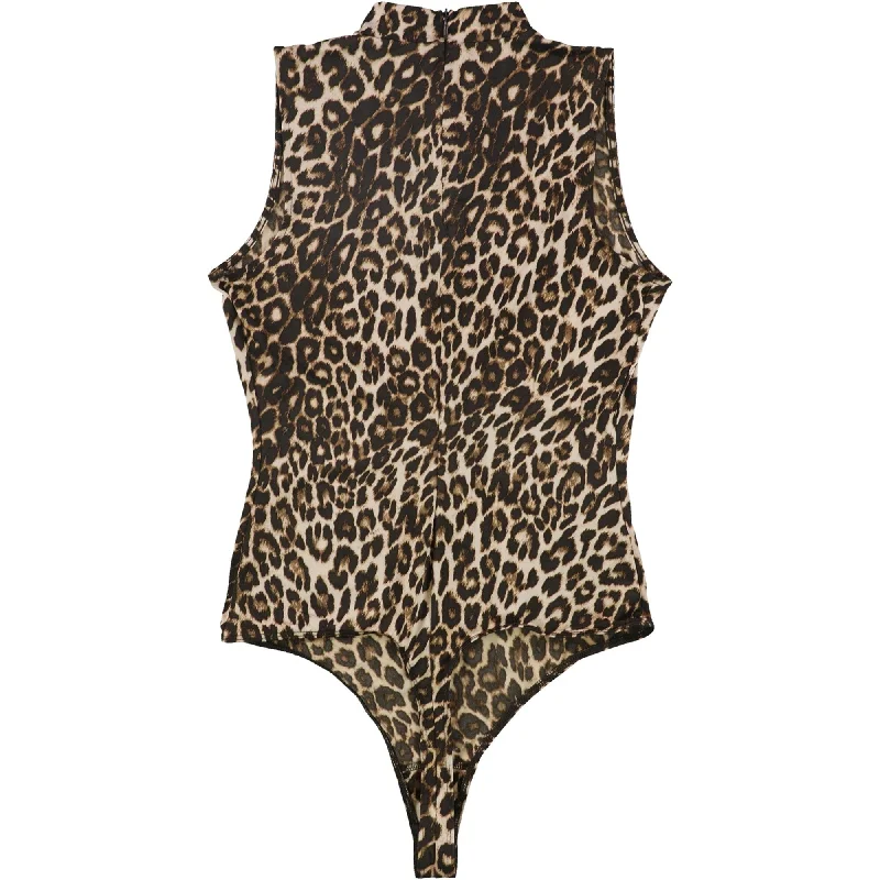 GUESS Womens Mikah Bodysuit Jumpsuit, Brown, Large