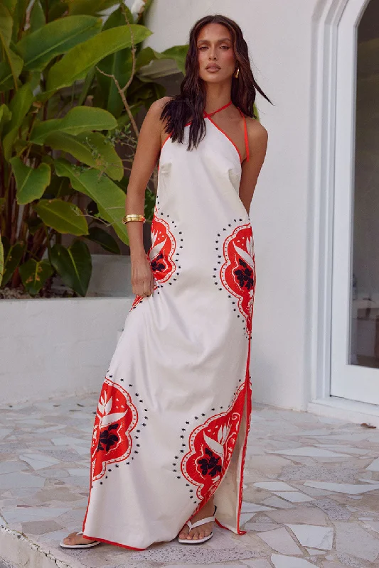 WESTERN MAXI DRESS - SAND/JAFFA