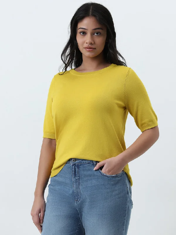 Gia Yellow Knitted T-Shirt