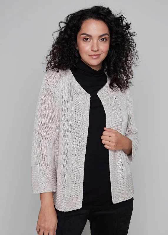 Carre Noir - Open Front Knit Cardigan -SALE