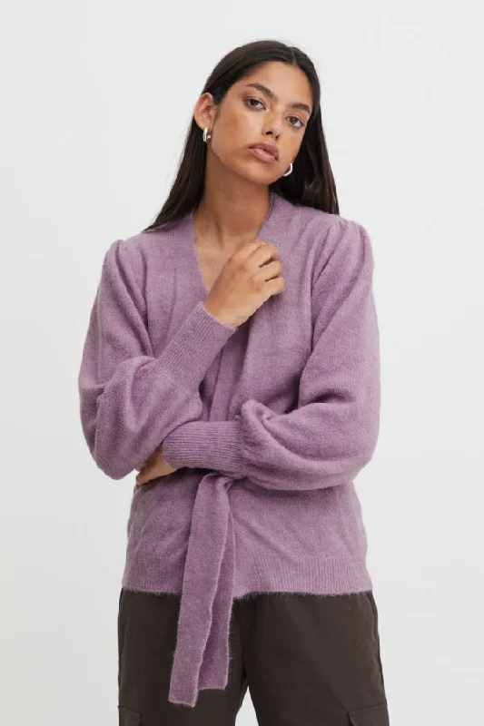 Randa Wrap Cardigan (Smokey Grape)