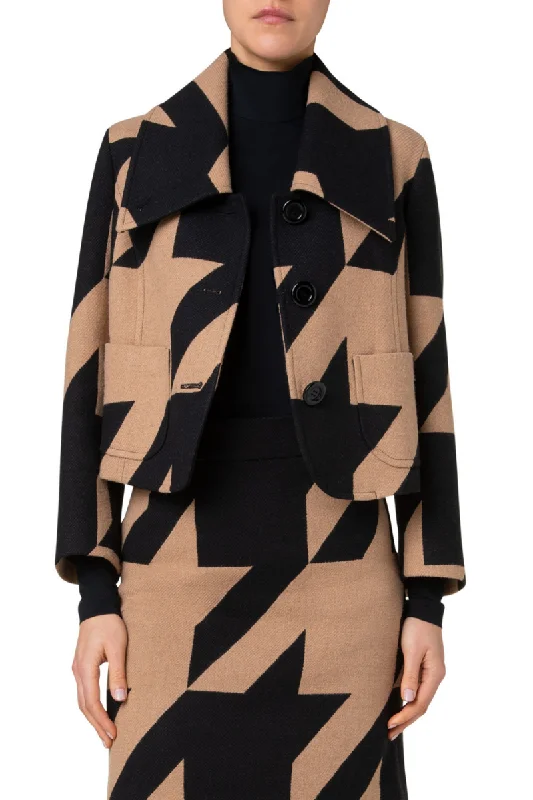 Houndstooth Jacquard Jacket