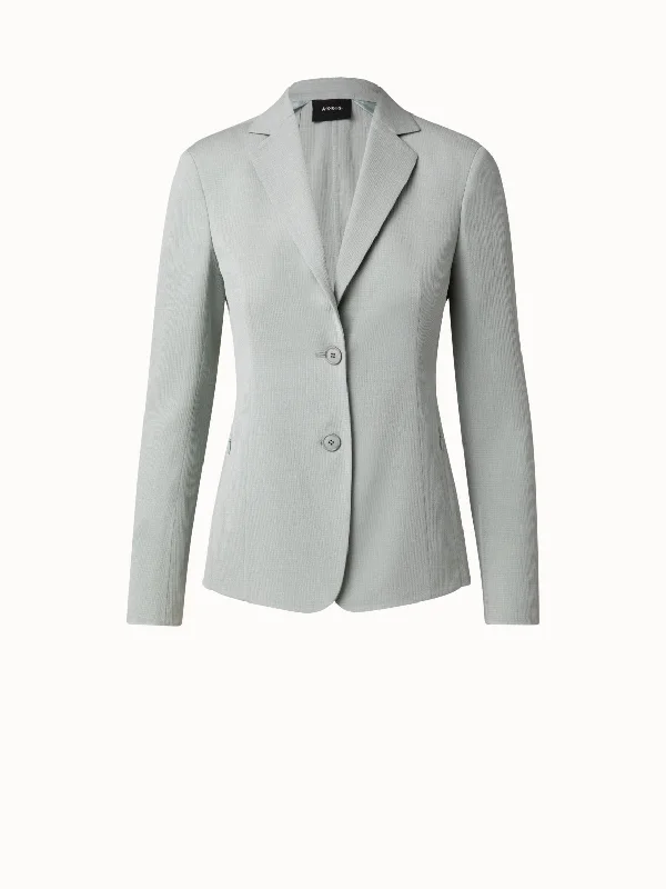 Structured Cotton Silk Blend Double-Face Blazer