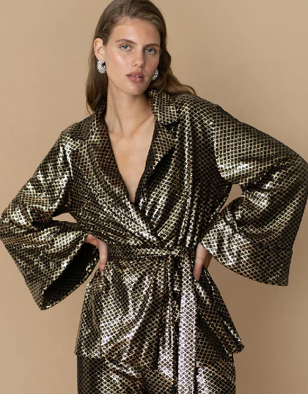 Una Sequin Jacket - Gold/Black - SALE