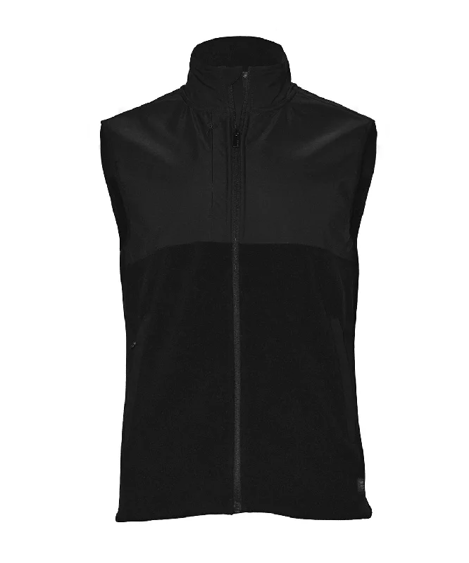 Black - Highland - Fashionable yoke fleece vest