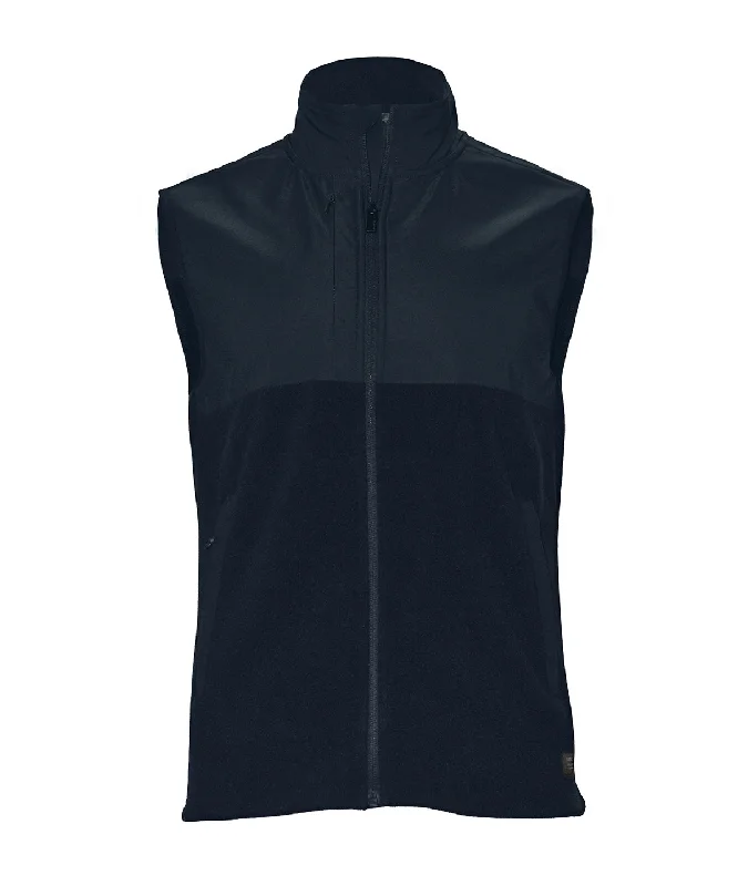 Navy - Highland - Fashionable yoke fleece vest