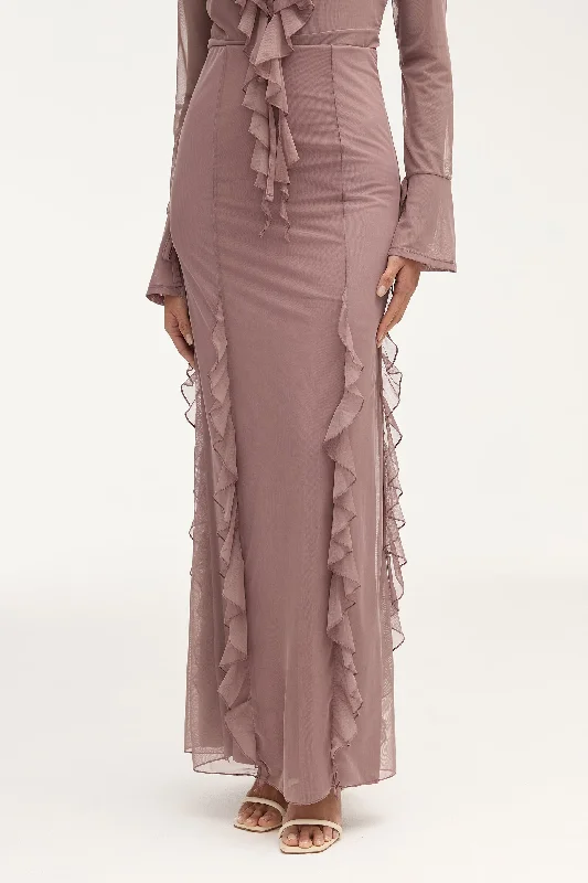 Adriana Waterfall Maxi Skirt - Twilight Mauve