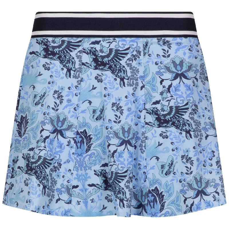 Womens Winged Wolf Phoenix Flare Skirt Wolf Blue - AW24