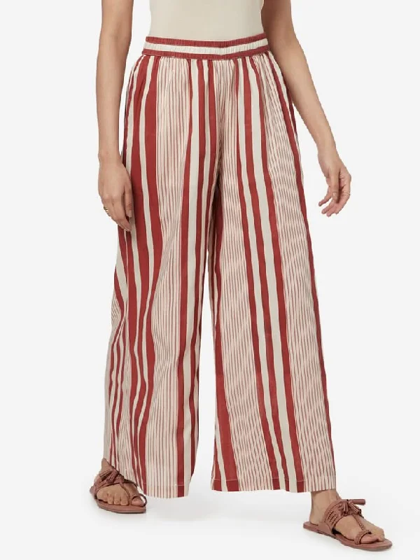 Zuba Red Striped Palazzos